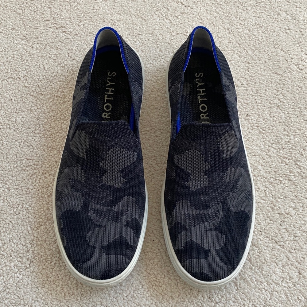 Rothy's Dark Camo Slip-On Shoes, good condition